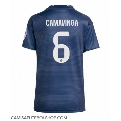 Camisa de time de futebol Real Madrid Eduardo Camavinga #6 Replicas 2º Equipamento Feminina 2025-26 Manga Curta Camisa de time de futebol Real Madrid Eduardo Camavinga #6 Replicas 2º Equipamento Feminina 2025-26 Manga Curta